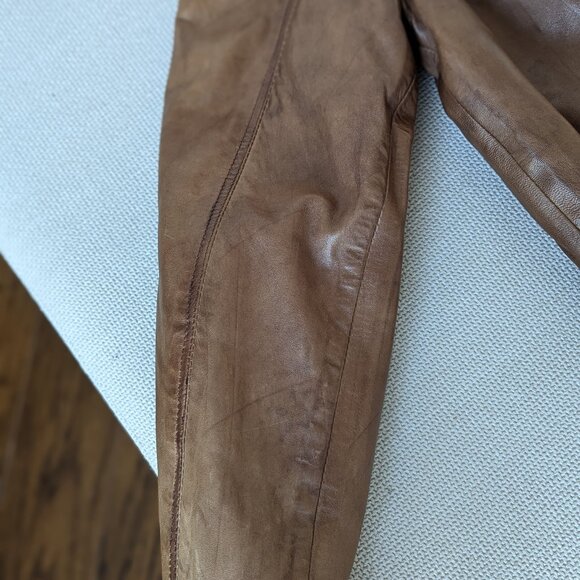 VentiUno Brown Men's Leather Jacket, Size M - Picture 15 of 16